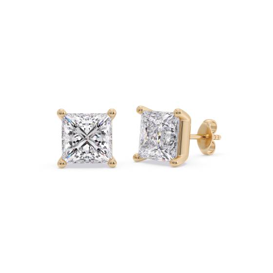 Klassische Prinzess-Diamant-Ohrstecker
