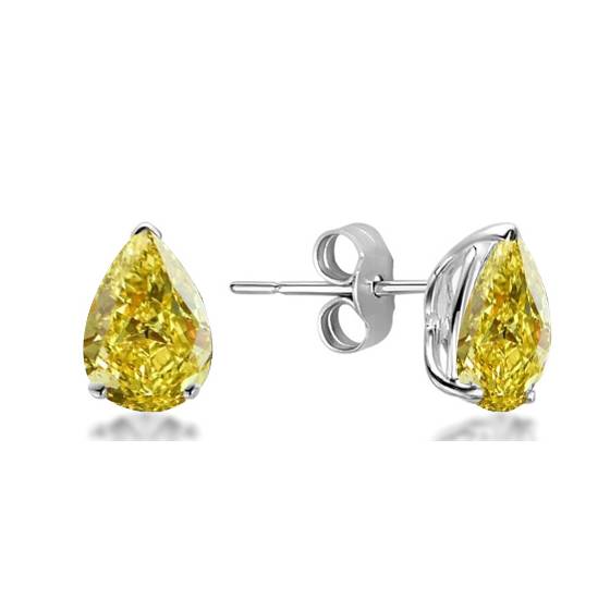 Ausgefallene gelbe Birnen-Diamant-Ohrstecker