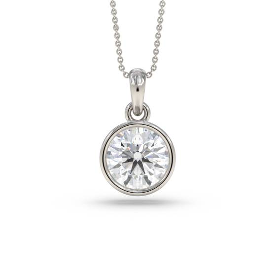 Klassischer runder Diamant-Solitär-Anhänger