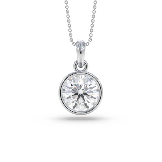 Klassischer runder Diamant-Solitär-Anhänger