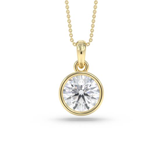 Klassischer runder Diamant-Solitär-Anhänger
