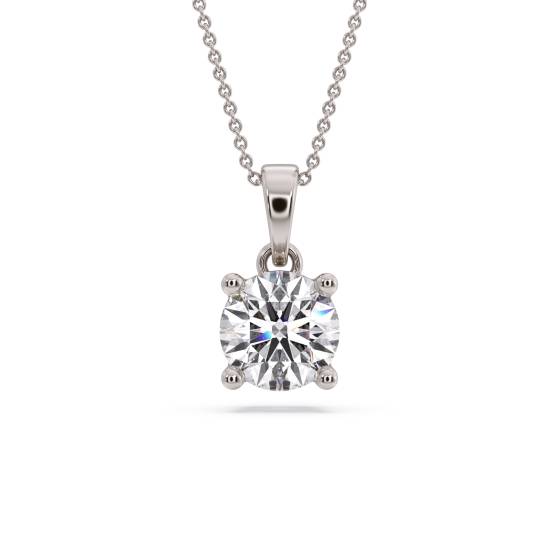 Klassischer runder Diamant-Solitär-Anhänger