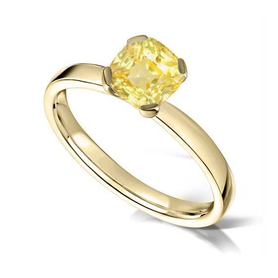 Eleganter Verlobungsring mit gelbem Kissen-Diamanten
