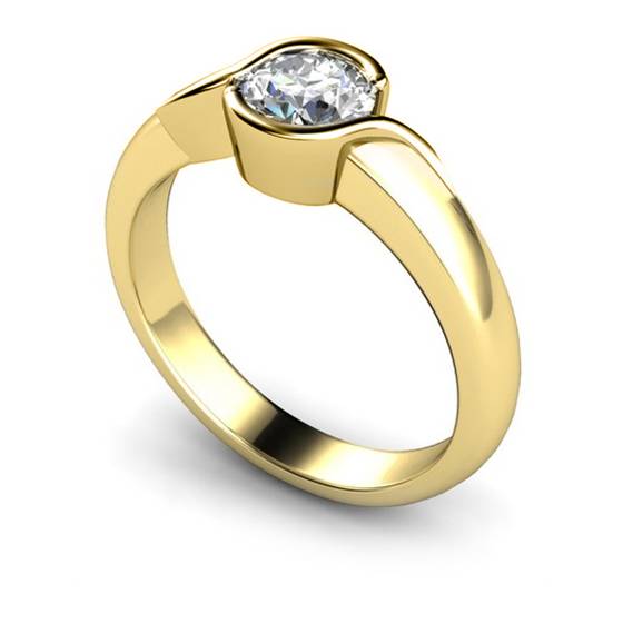 Solitärring mit 0,30 ct, I1/H, rundem Schliff, natürlichem Diamanten