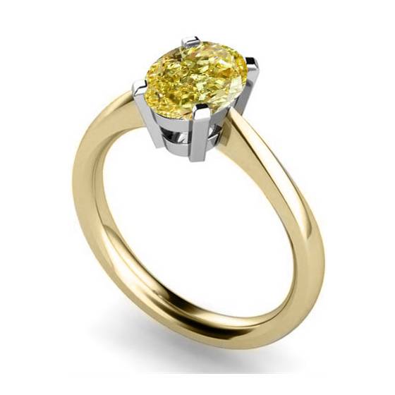 Ring mit ovalem, gelbem Diamanten (Solitär)
