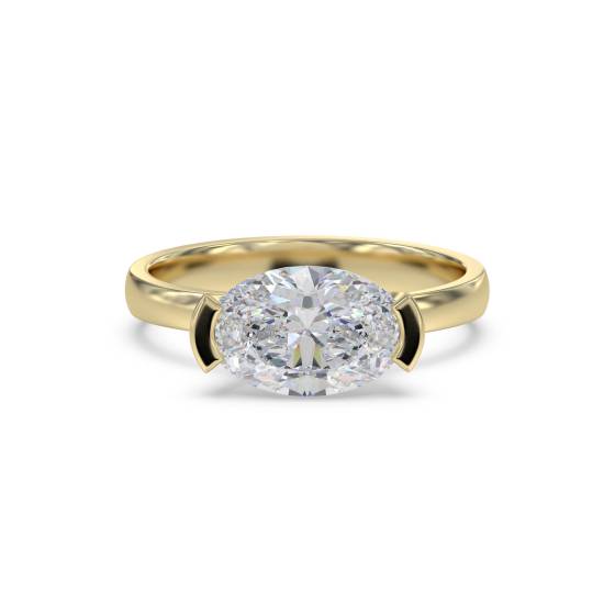 Traditioneller ovaler Diamant-Verlobungsring