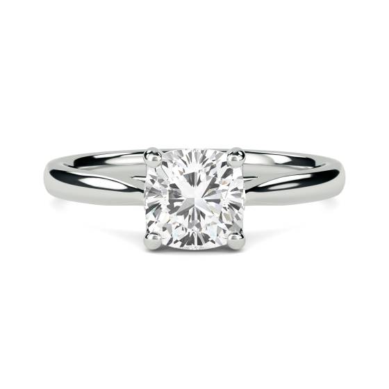 1.08ct VVS2/E Lab Grown Cushion Diamond Solitaire Ring in Platinum
