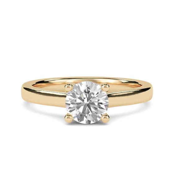 0.50ct VS2/D Lab Grown Round Diamond Diamond Solitaire Ring in 9k Yellow Gold