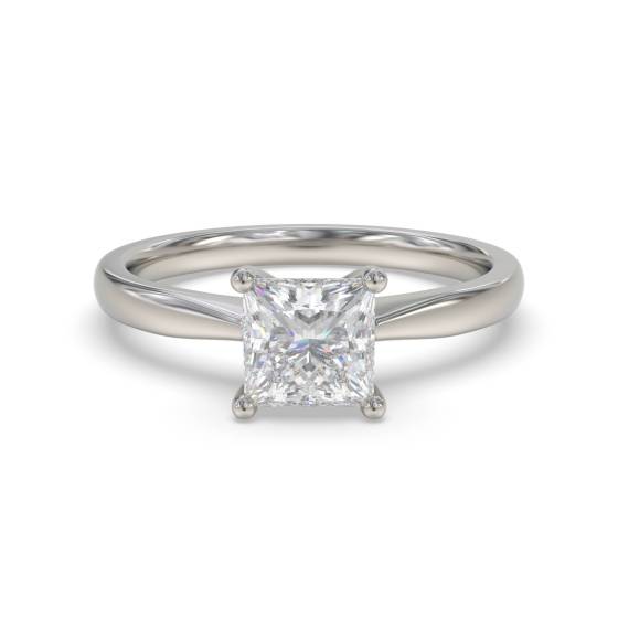 0.50ct SI2/E Princess Cut Natural Diamond Solitaire Ring in Platinum
