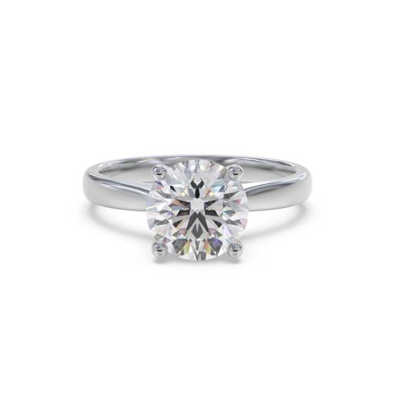 DH Certified 0.50ct SI1/G Round Diamond Solitaire Ring in 18k White Gold