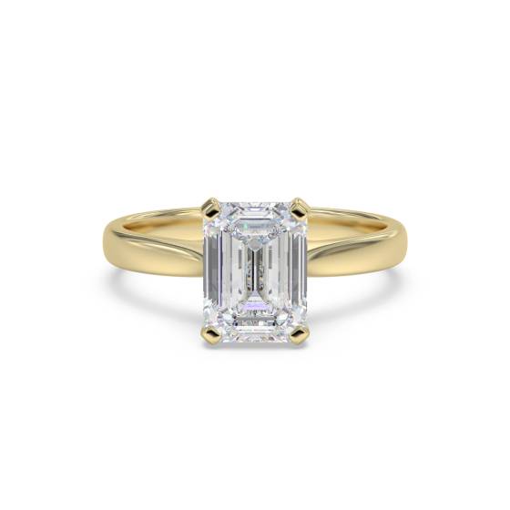 Klassischer Verlobungsring mit Smaragd und Diamanten