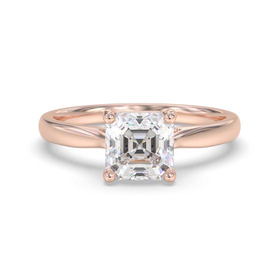 Eleganter Asscher-Diamant-Verlobungsring