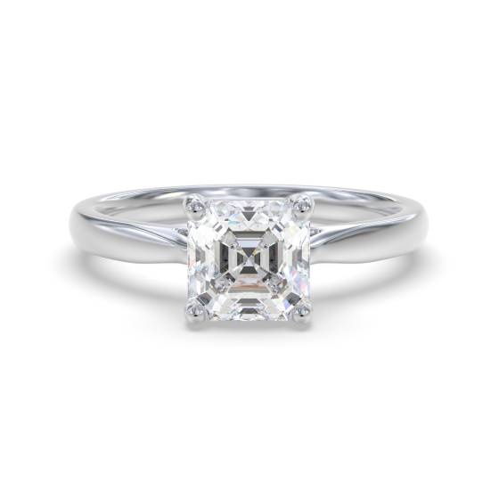 Eleganter Asscher-Diamant-Verlobungsring