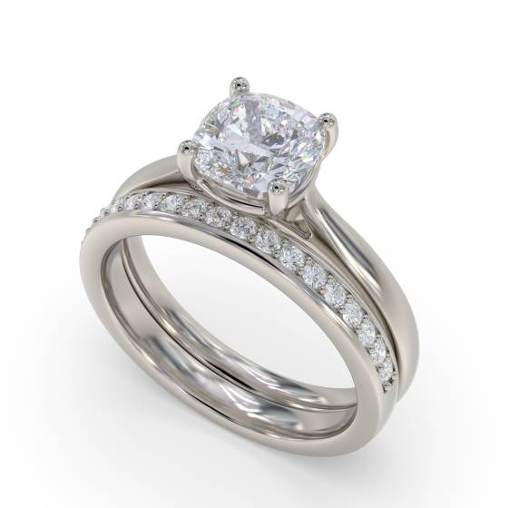 Eleganter Verlobungsring mit kissenförmigem Diamanten