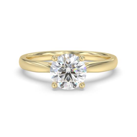 2.01ct VVS1/E Lab Grown Round Diamond Solitaire Ring in 9k Yellow Gold