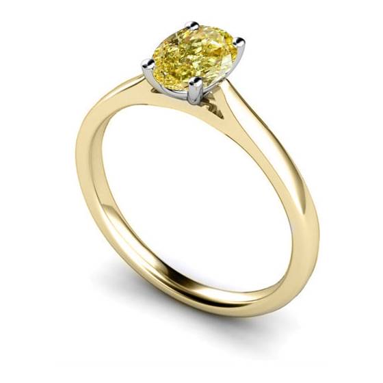 Ring mit ovalem, gelbem Diamanten (Solitär)