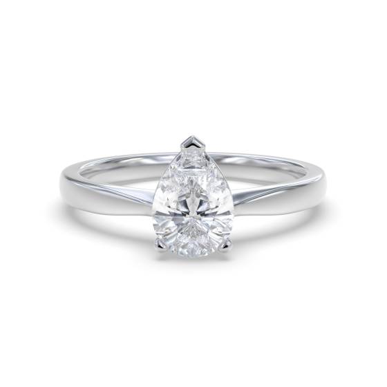 Klassischer Verlobungsring mit birnenförmigem Diamanten