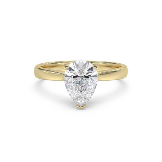 Klassischer Verlobungsring mit birnenförmigem Diamanten