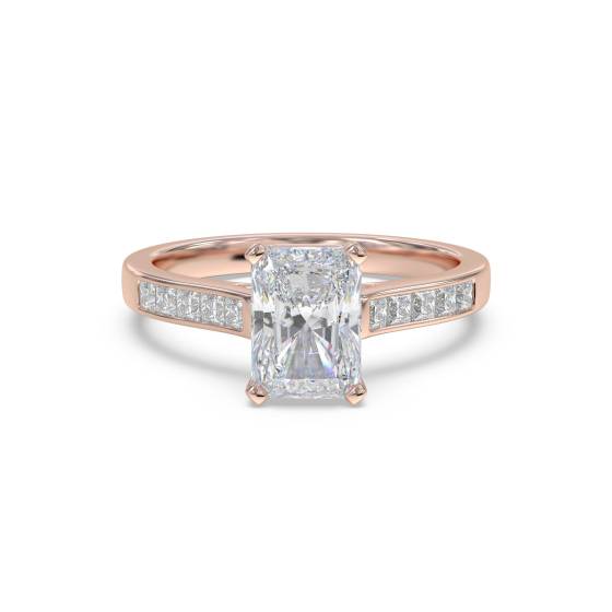 Ring mit strahlendem Diamant-Schulterset