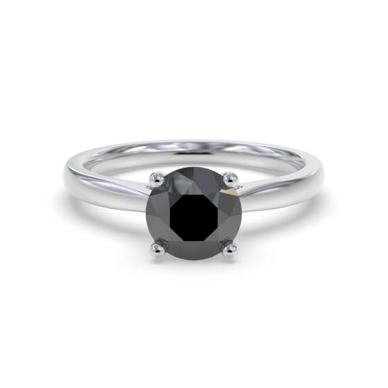 Solitärring mit schwarzem Diamanten