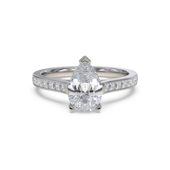 Birnenförmiger Diamant-Schulterring