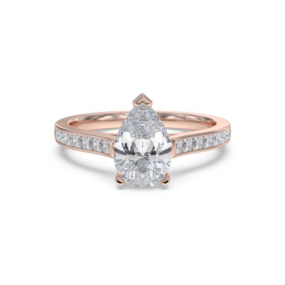 Birnenförmiger Diamant-Schulterring