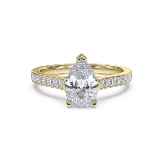Birnenförmiger Diamant-Schulterring