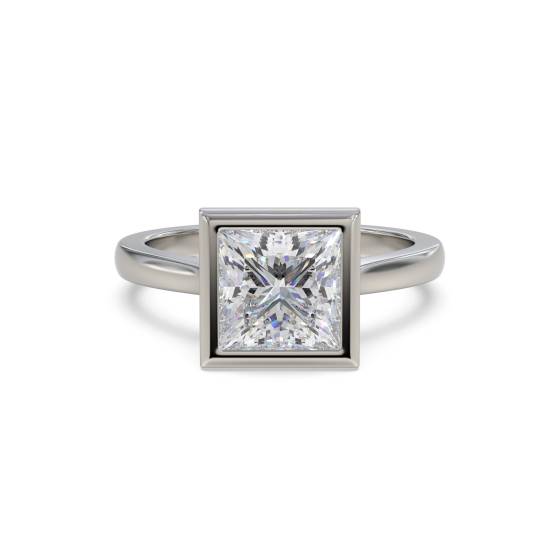 Verlobungsring mit Prinzessdiamant-Fassung