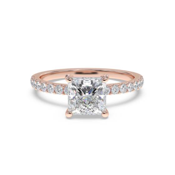 Prinzessinnen-Diamant-Schulterset-Ring