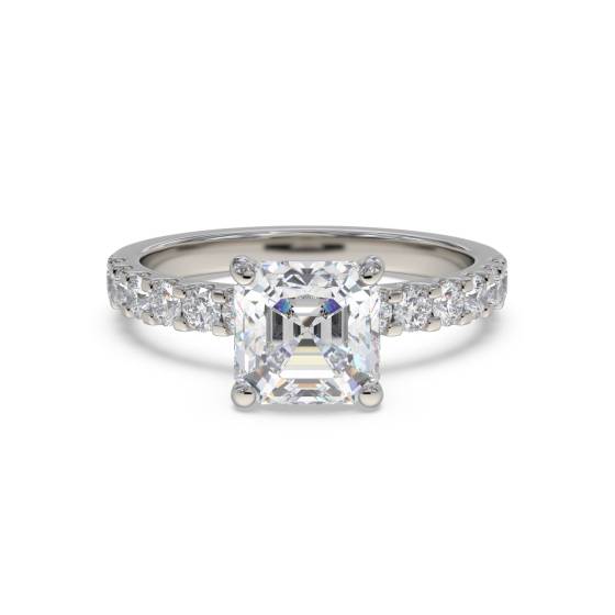 Asscher-Diamant-Schulterring