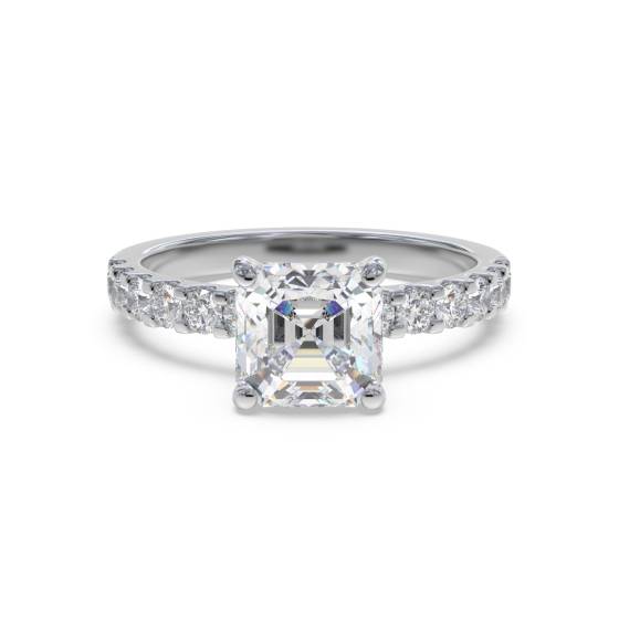 Asscher-Diamant-Schulterring
