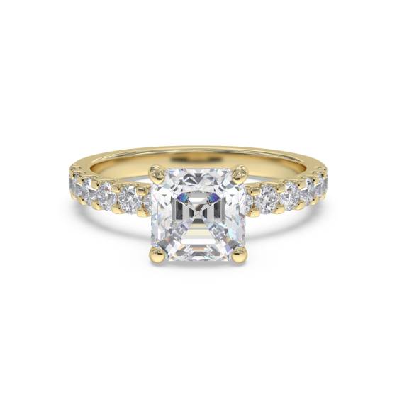 Asscher-Diamant-Schulterring