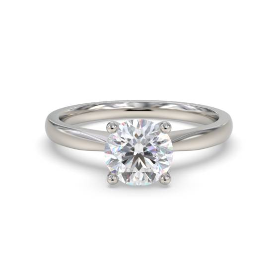 2.63ct VVS2/E Lab Grown Round Cut Diamond Solitaire Ring in Platinum
