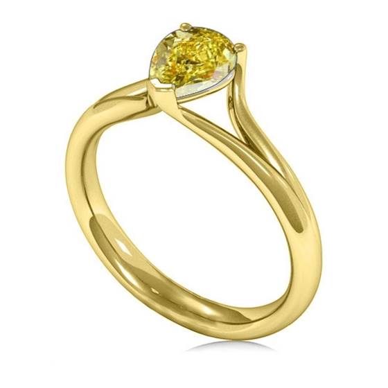 Solitärring mit gelbem Birnendiamanten