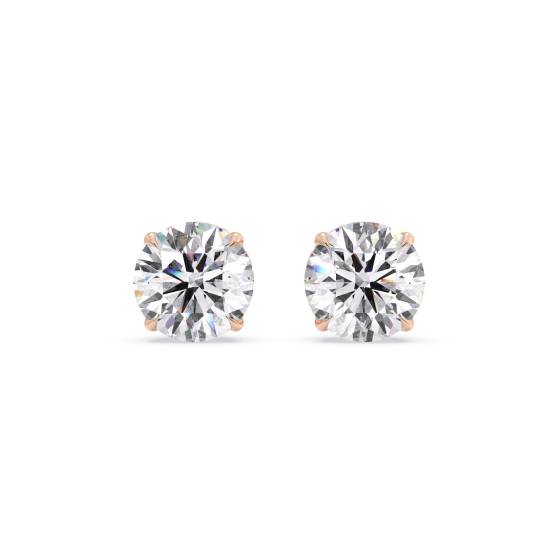 Ohrringe mit rundem Diamant-Halo
