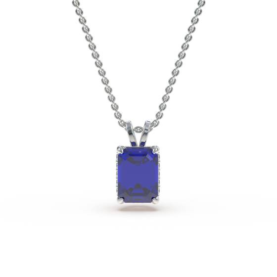 Smaragdblauer Saphir-Diamant-Anhänger