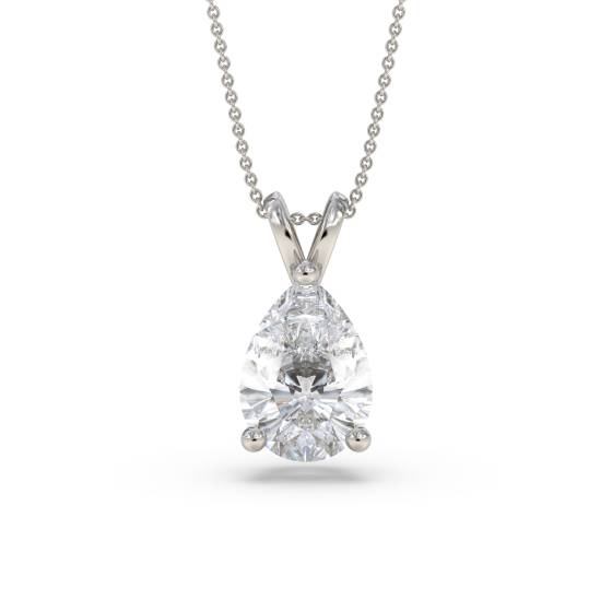 Birnenförmiger Diamant-Halo-Anhänger