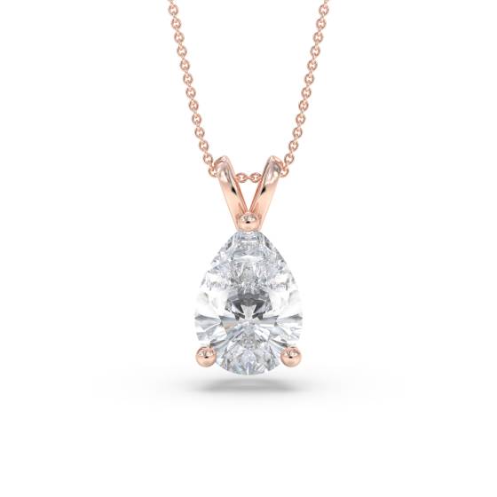 Birnenförmiger Diamant-Halo-Anhänger