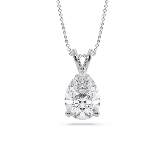 Birnenförmiger Diamant-Halo-Anhänger