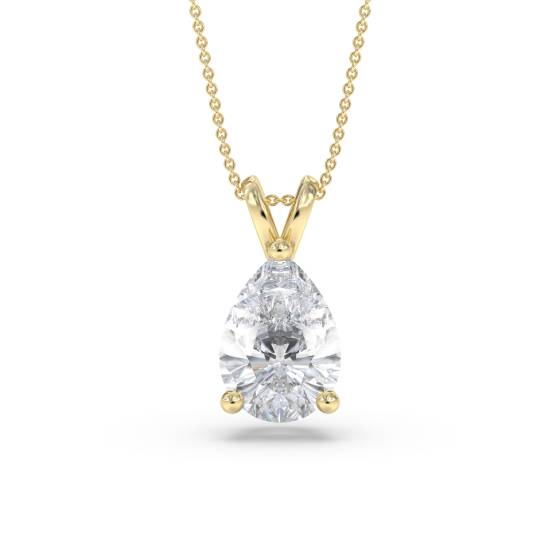 Birnenförmiger Diamant-Halo-Anhänger