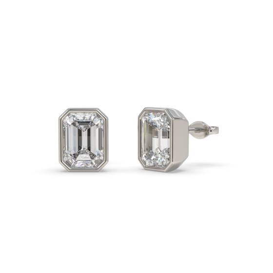 Ohrstecker mit Smaragd-Diamant-Fassung