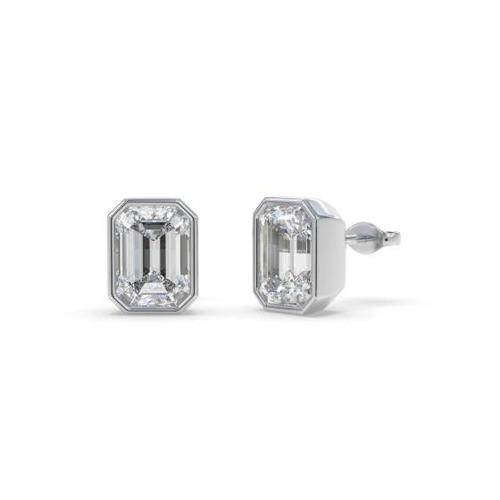 Ohrstecker mit Smaragd-Diamant-Fassung