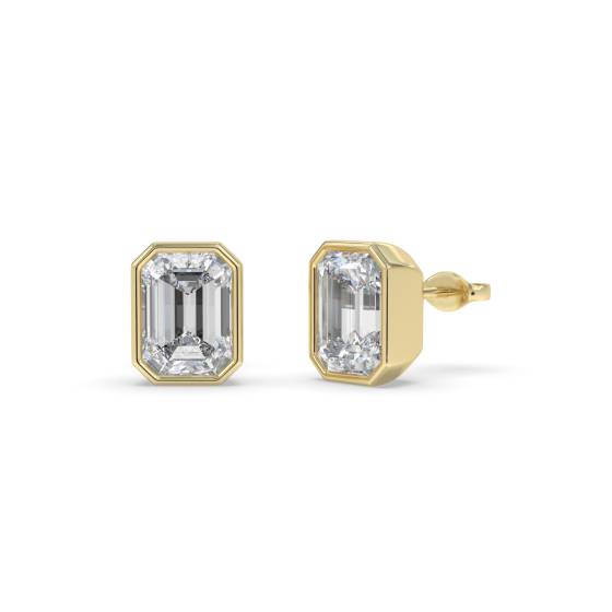 Ohrstecker mit Smaragd-Diamant-Fassung
