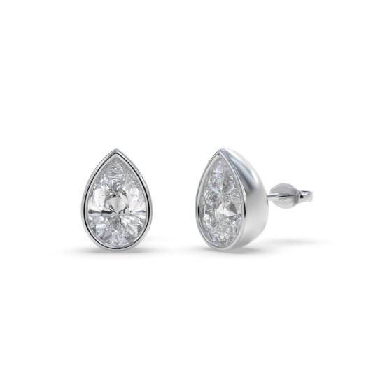 Birnenförmige Diamant-Ohrstecker mit Lünettenfassung