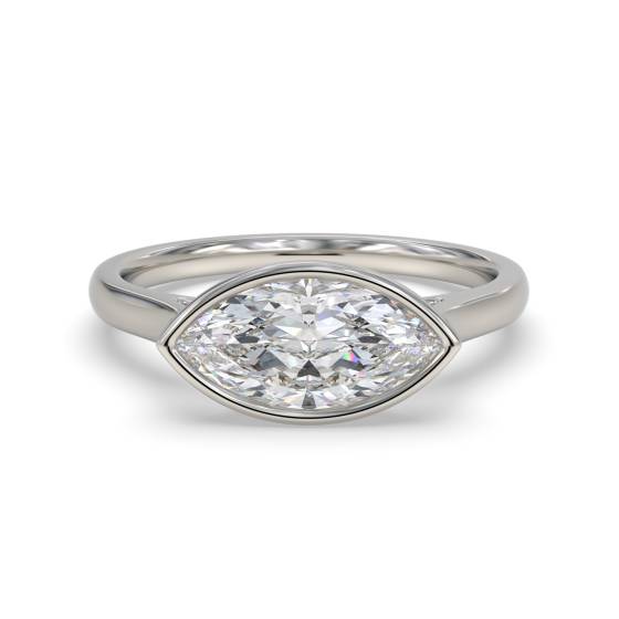 Solitärring mit Marquise-Diamantfassung (Ost-West-Ausrichtung)