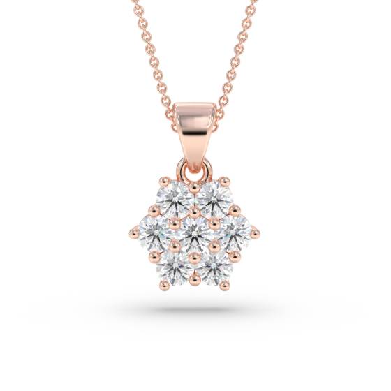 Runder Diamant-Cluster-Blumenanhänger