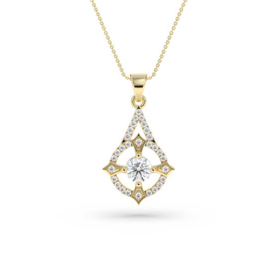 Stilvoller runder Diamant-Designer-Anhänger