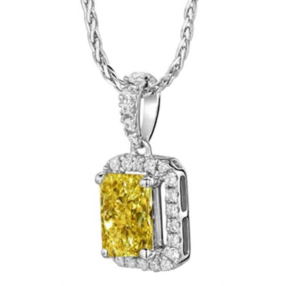 Anhänger mit strahlend gelbem Diamant-Halo