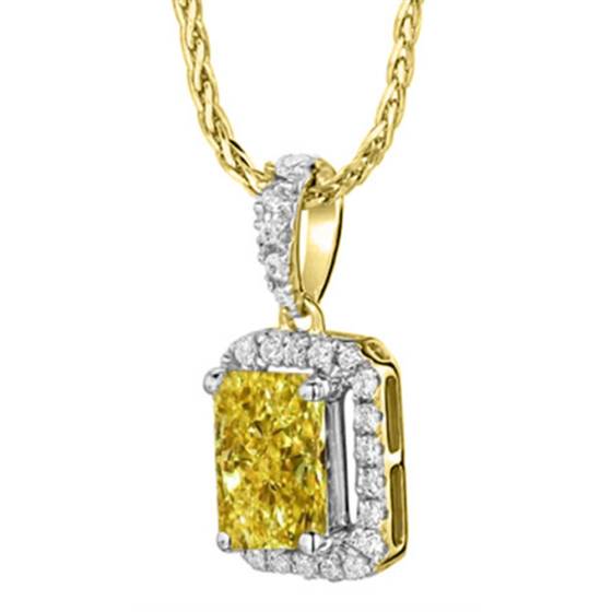 Anhänger mit strahlend gelbem Diamant-Halo