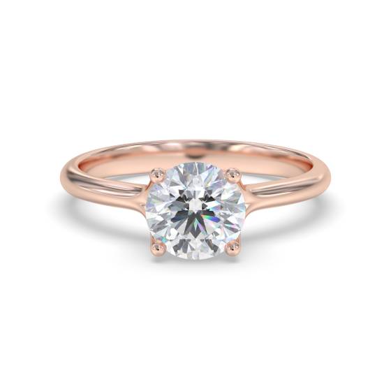 Solitärring mit rundem, im Labor gezüchtetem Diamanten (0,70 ct, VVS2/E).